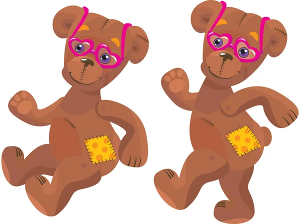 Ein fröhlicher Cartoon-Teddybär — Stockvektor