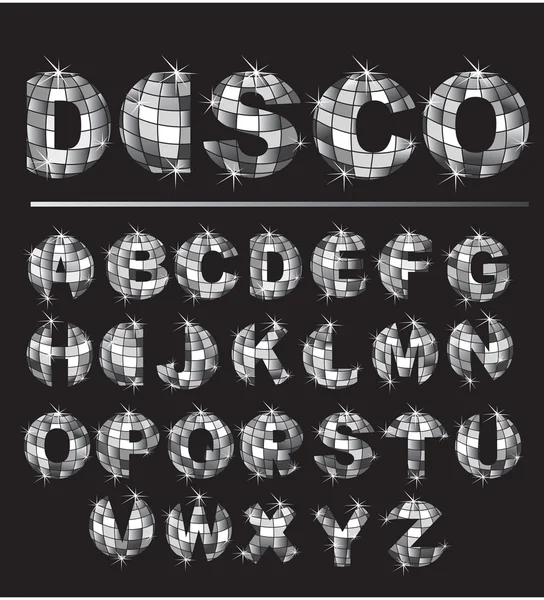 银质迪斯科球字母 — 图库矢量图片