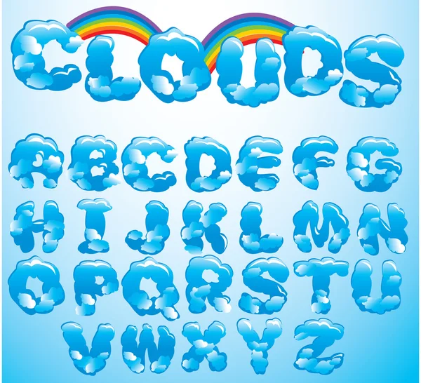 Clouds letters — Stock Vector