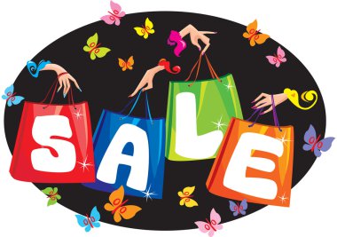 Sale concept with pockets and hands clipart