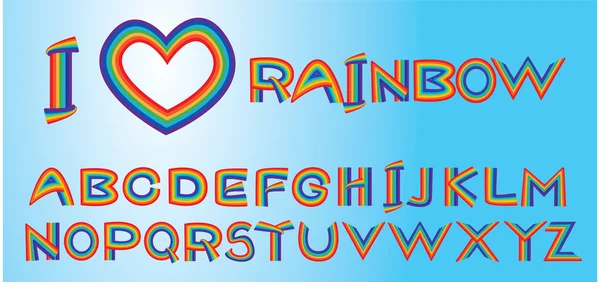 Rainbow bokstäver. snälla, se rainbow gränserna för din design i min portfol — Stock vektor