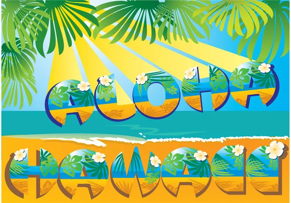 Carte postale Aloha Hawaii — Image vectorielle