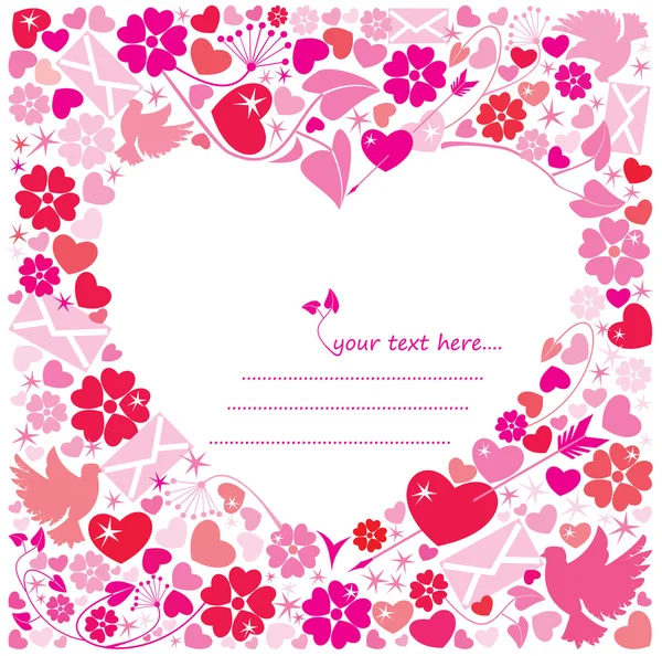 Tarjeta postal del día de San Valentín — Vector de stock