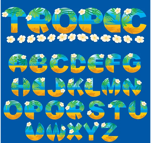 Tropische Buchstaben — Stockvektor
