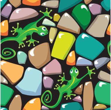 Seamless texture of colorful pebble stonewall clipart