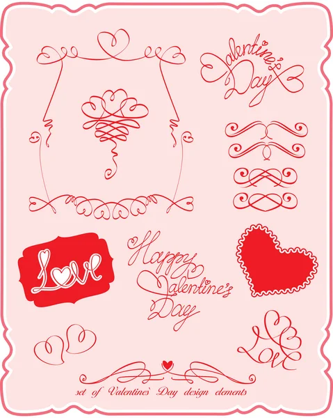 Ensemble de symboles de la Saint-Valentin — Image vectorielle
