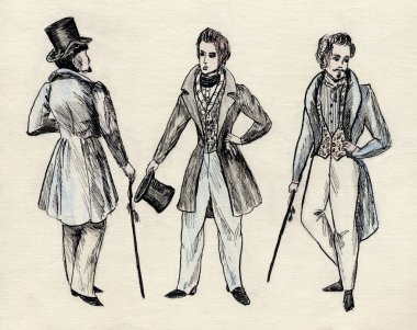 Fancy men 18 century. part 5 clipart