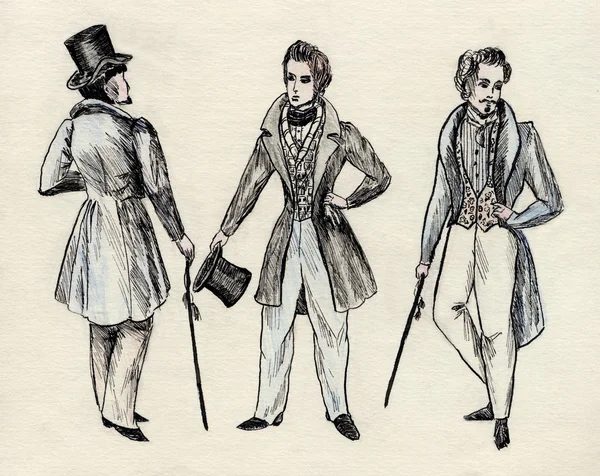 Hombres elegantes del siglo 18. parte 5 — Foto de Stock