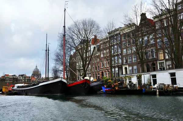 stock image Amsterdam canal view