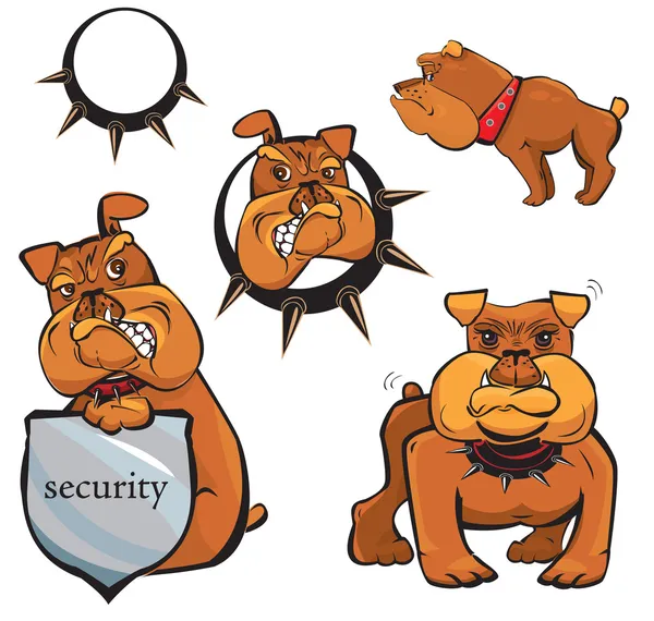 Ensemble de dessins animés Bulldog — Image vectorielle