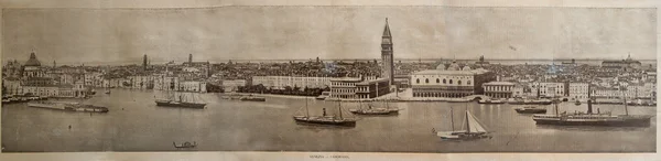 ITALIA - CIRCA 1910: Una imagen impresa en Italia muestra la imagen de Venecia panora — Foto de Stock