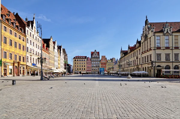市场广场，弗罗茨瓦夫波兰 — 图库照片