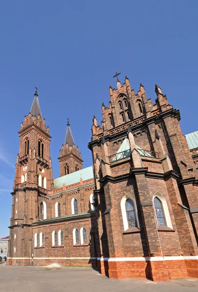 Náměstí, kostel lodz — Stock fotografie