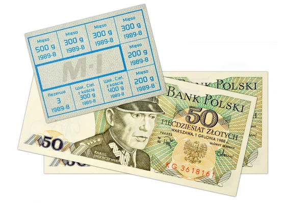 Billetes antiguos polacos — Foto de Stock