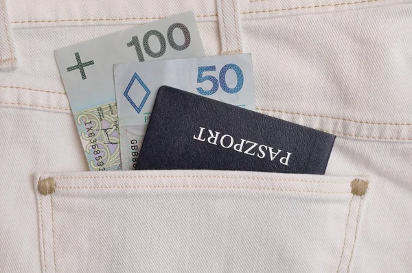 Paspoort in uw zak — Stockfoto
