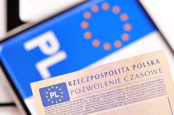 Polskie tablice rejestracyjne — Zdjęcie stockowe