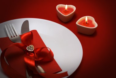 Romantic table setting clipart