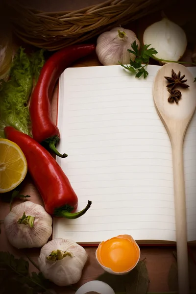 Anteckningsbok för kulinariska recept och måltid idéer — Stockfoto