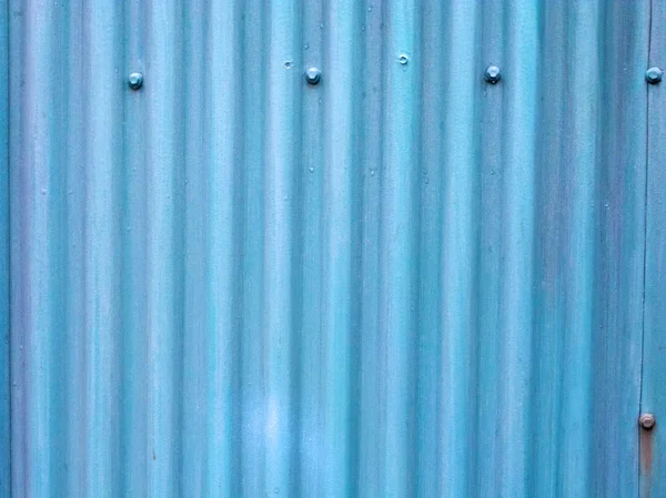 Blue corrugated tin background — Stock Photo, Image