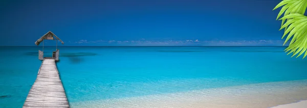 Panoramisch tropisch strand. paradijs! — Stockfoto