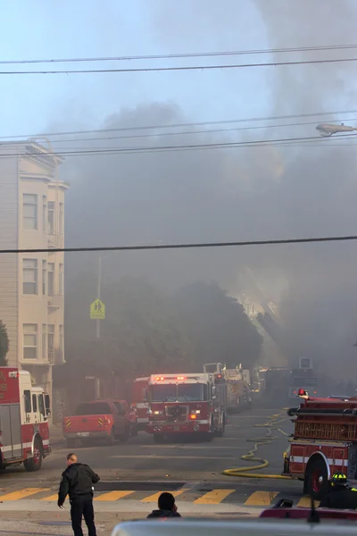 San Francisco - houses on fire — Stock Photo, Image