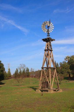 Wind powered water pump clipart