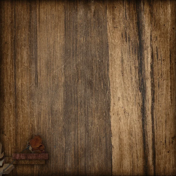 Braune Blume und Holz Hintergrund — Stockfoto