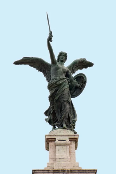 로마에서 산 탄 젤로 다리에서 칼을 가진 천사의 동상, — 스톡 사진