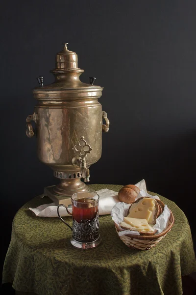 Čaj s chlebem s máslem — Stock fotografie