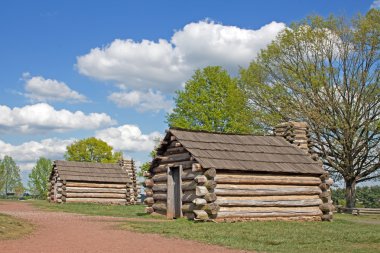 Soldiers Huts at Valley Forge clipart