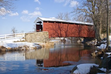 Covered Bridge with Snow clipart