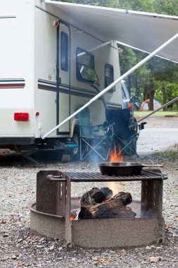 Cooking at a Campsite clipart