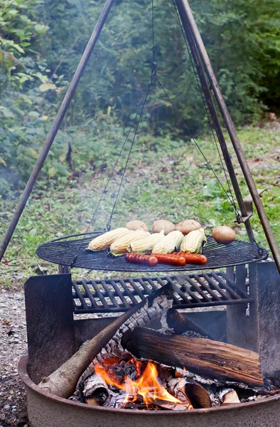 Jídlo na grilu — Stock fotografie