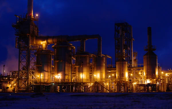 stock image Petrochemical plant in night