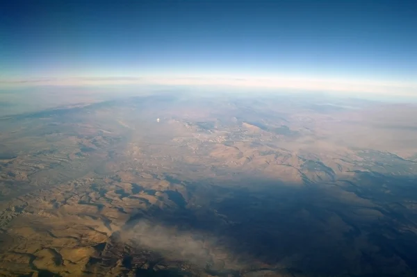 Vista aerea tramonto montagna — Foto Stock