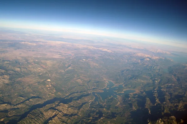 Вид с воздуха горы и море, Турция — стоковое фото