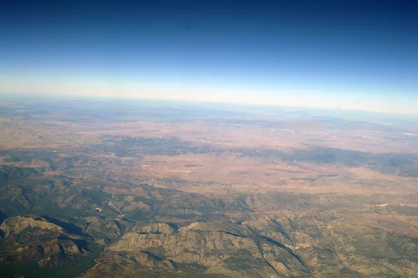Вид с воздуха на закат горы , — стоковое фото