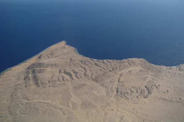 stock image Aerial view desert and sea