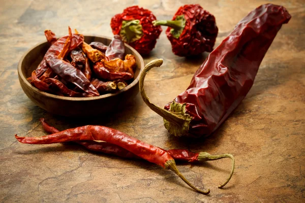 Assortment of chili peppers — Stock Photo, Image