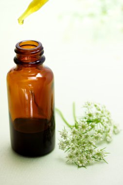 Herbal medicine with dropper bottle clipart