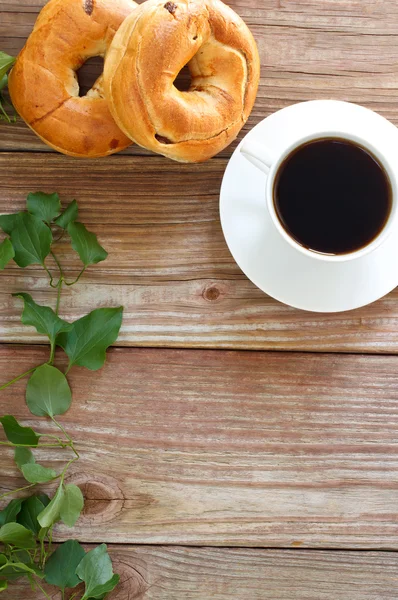 Kaffe med bagels — Stockfoto