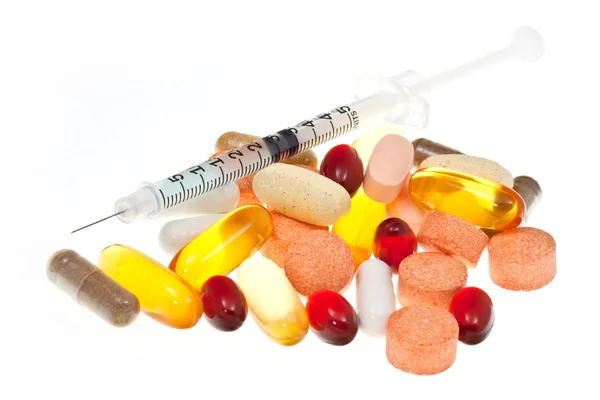 Syringe with Supplements — Stock Photo, Image