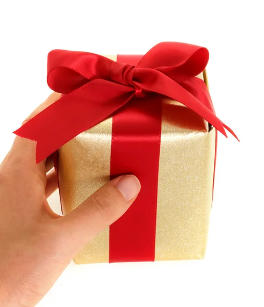 Hand hält Geschenkbox — Stockfoto