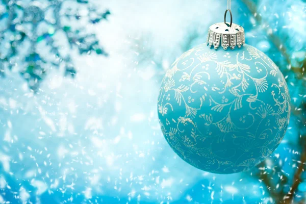 Ornamento de Natal azul — Fotografia de Stock