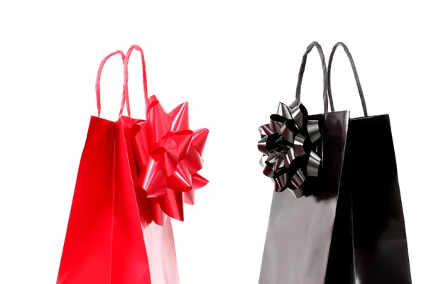 Schwarze und rote Einkaufstaschen — Stockfoto
