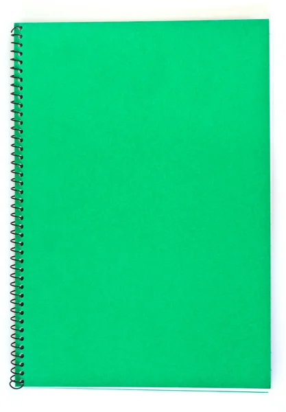 绿色螺旋笔记本 — 图库照片