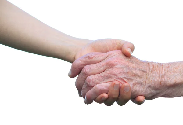Mãos Seniores e Jovens — Fotografia de Stock