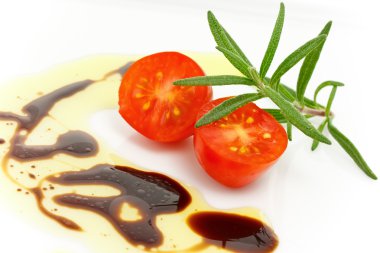 Tomato with balsamic vinegar clipart