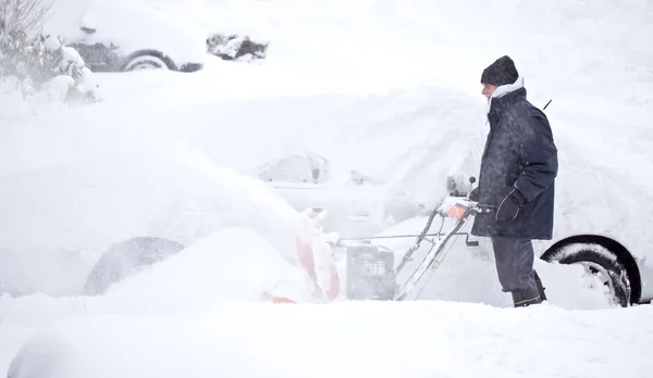 Άνθρωπος με ανεμιστήρα χιονιού旧的意大利注，1000 里拉 — Φωτογραφία Αρχείου