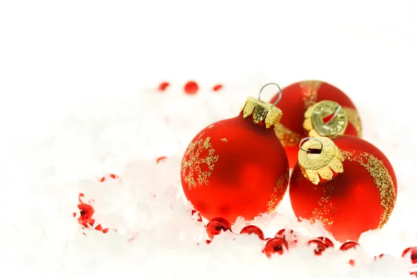 빨간 크리스마스 장식품 — 스톡 사진